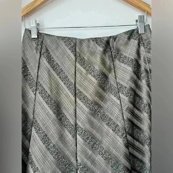 Vintage 90s Womens Brown Aline Flare Striped Retro Fairy Grunge Midi Skirt Small - Picture 7 of 7